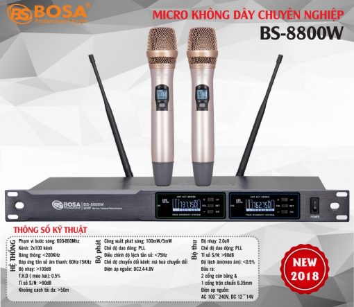 Micro Karaoke Khong Day Bosa Bs 8800w